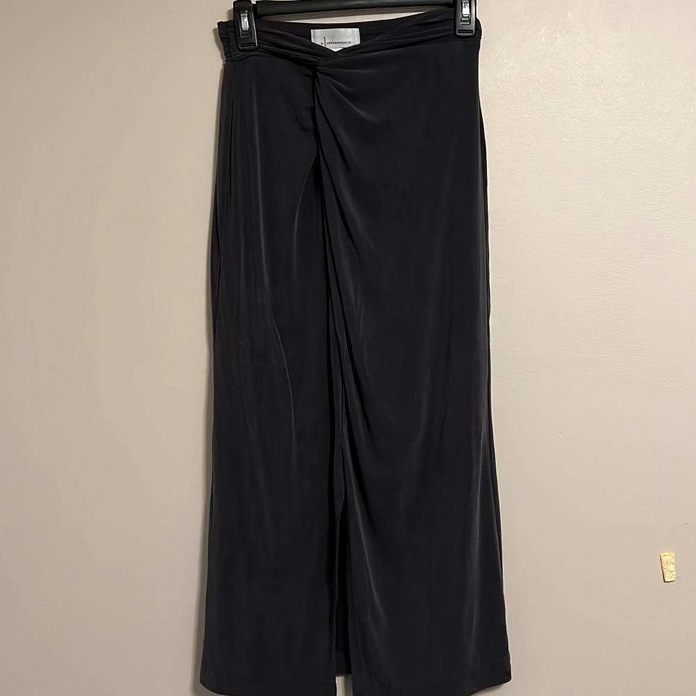 Anthropologie xs charcoal gray maxi skirt